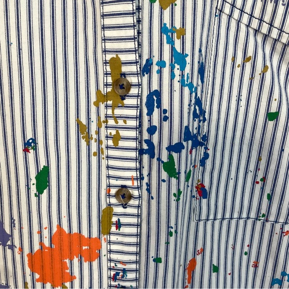 Anthropologie Pilcro Paint Splatter Shirt Dress Long Sleeve XL NWT - Picture 4 of 13